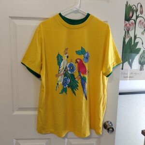Jenna Lane 1980s parrot layered look T-shirt